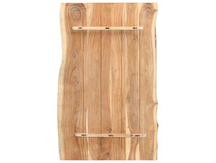 HGPOTUY Tischplatte Massivholz Akazie 100x50-60x3,8 cm Massives Akazienholz, poliert, gestrichen, lasiert, natürliche Holzkante, Unikat, Holzmaserung variiert