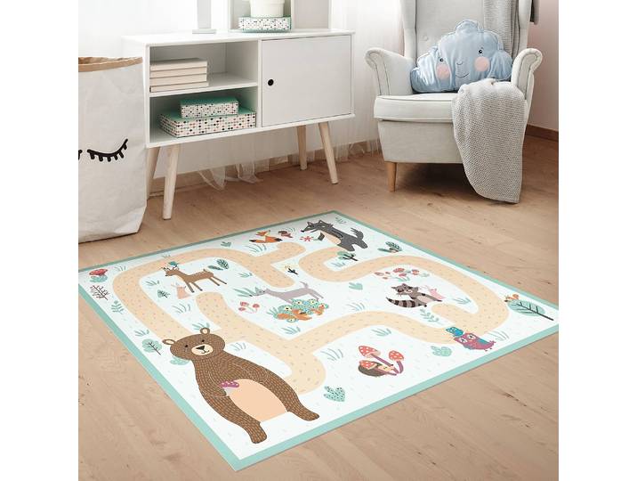 Tapis en vinyle Animaux sauvages 60 x 60cm Multicolore