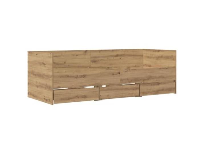 KTHLBRH Daybed mit Schublade, Eichenholz, mehrschichtig Modernes Design, Struktur mit festen Latten, rustikales Kopfteil, Stauraum