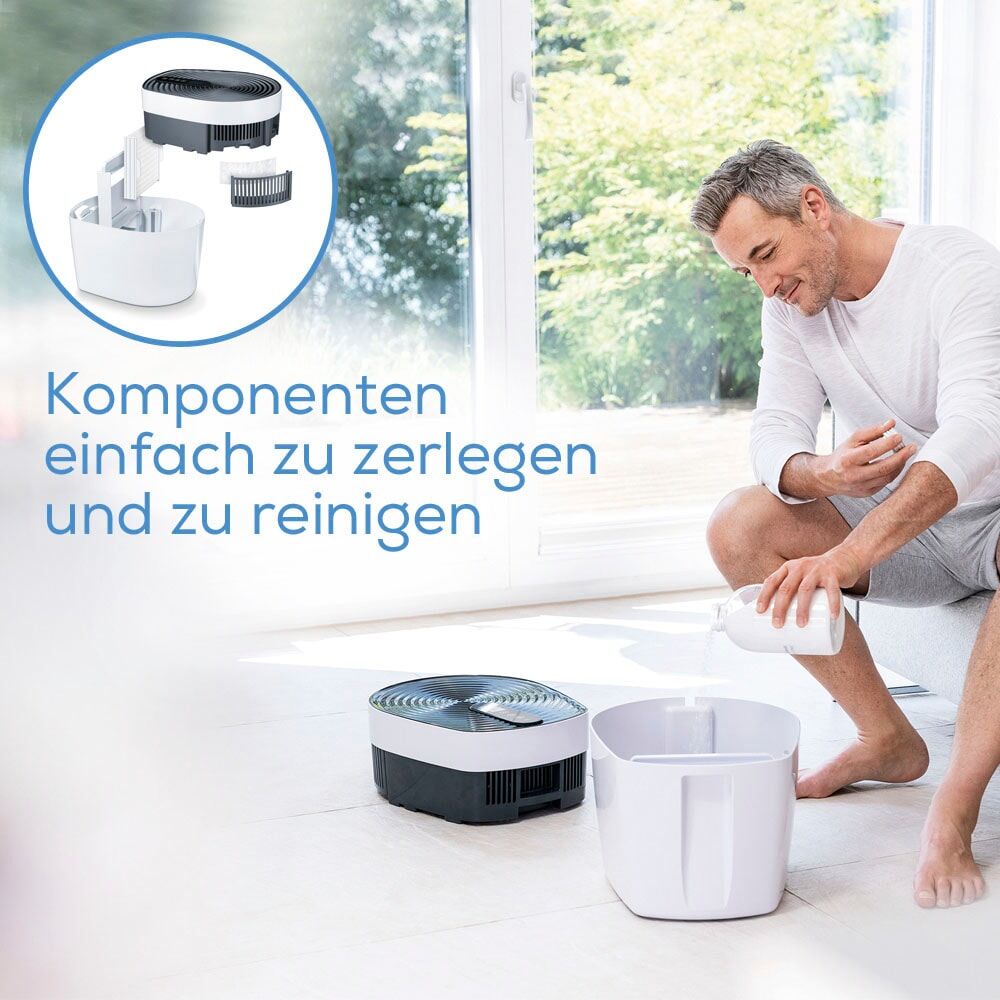 Kombigerät Luftbefeuchter und -reiniger BEURER "Maremed MK500 Meeresklimagerät, mit Filter und Salz", weiss (weiß), B:38,4cm H:34cm T:30,5cm, Luftreiniger, Kombigerät Luftbefeuchter und -reiniger, Simuliert Meeresklima für Zuhause, mit ergiebiger Luftbefe