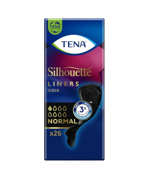 Tena Silhouette Protège - Slips Normal Noir - 10 paquets de 26 protections