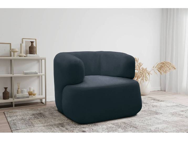 Sessel Blau Microfaser Sofina 90 x 71 x 86cm