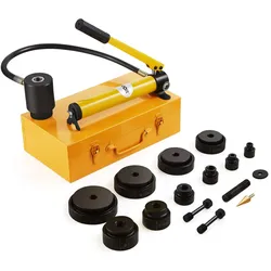 VEVOR 15t Hydraulische Lochstanzer Zylinder Hydraulikpumpe Set 10 Stempel 12,7-50,8 mm
