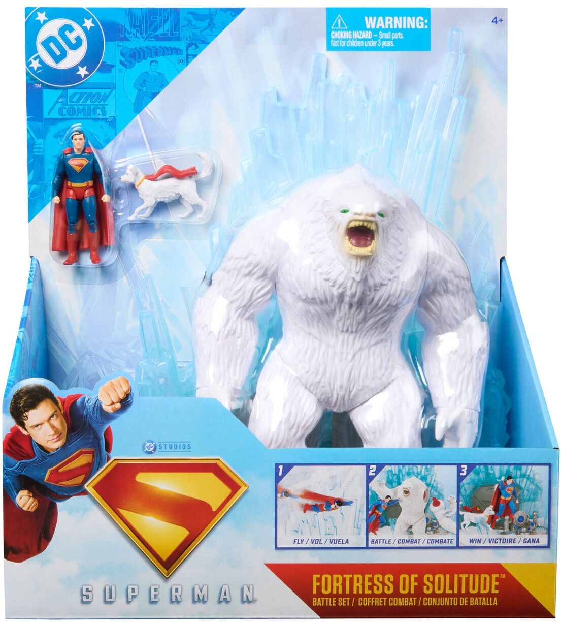 DC Comics Superman Fortress of Solitude Battle Set by Spin Master - 33 cm Tall - Blue - Expandable Playset for Kids