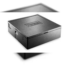 thermohauser EPP Thermobox Pizza Party/Family, schwarz, mit Deckel, 65 L, Toplader