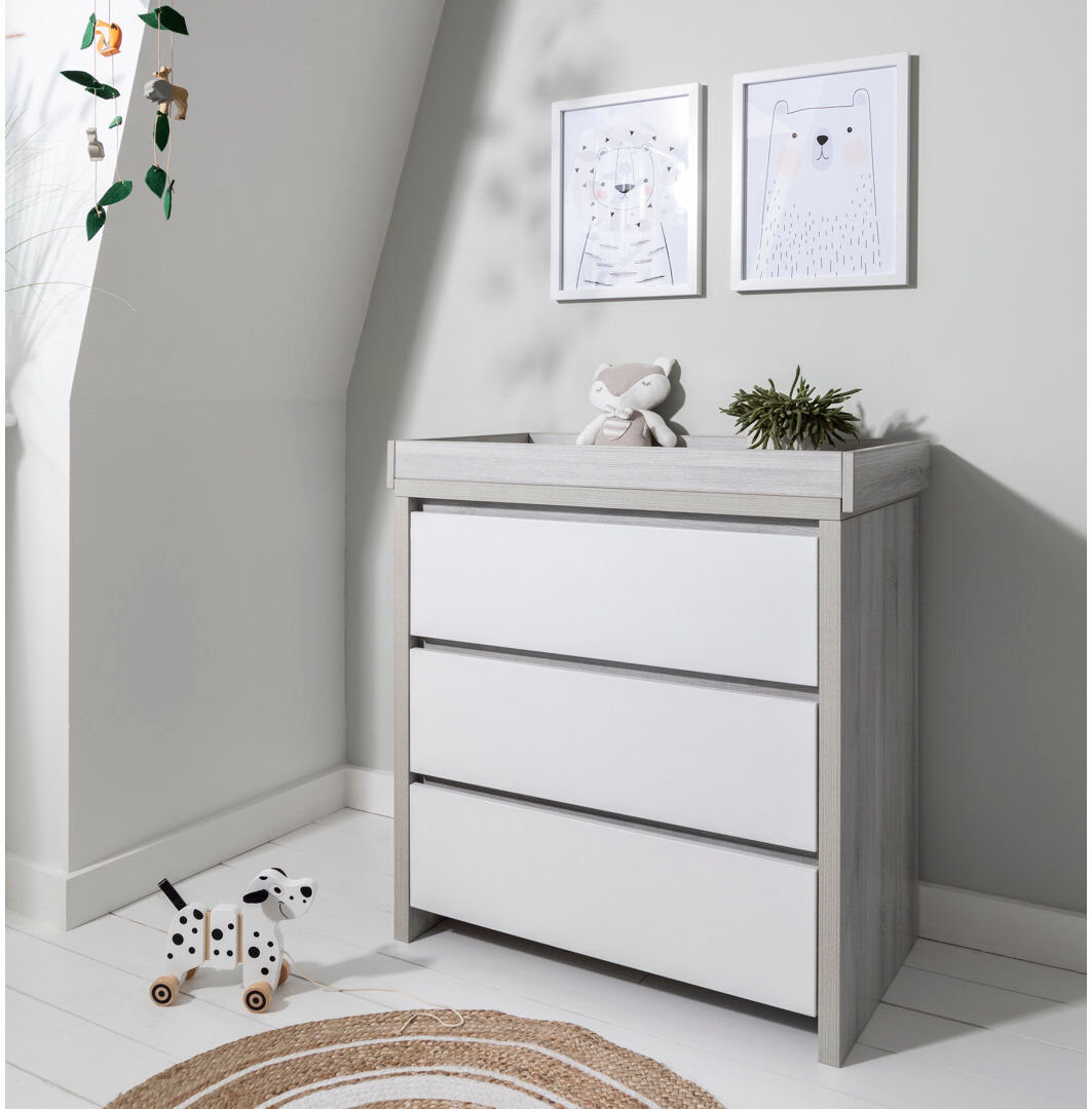 Tutti Bambini Modena Changing Unit White/Grey Ash 92cm H X 80cm W X 50cm D