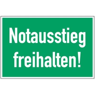 Schild Notausstieg freihalten!, Aluminium, 300x200 mm