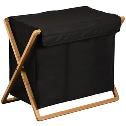 KESPER Wäschesammler,Bambus, FSC, schwarz 56.5x69x41cm