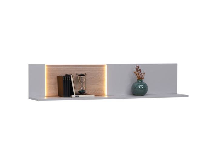 Dieter Knoll Wandboard, Eichefarben, Hellgrau, Holzwerkstoff, furniert, 150x30.4x24 cm, Wohnzimmer, Wohnwand, Wohnwand- Serien