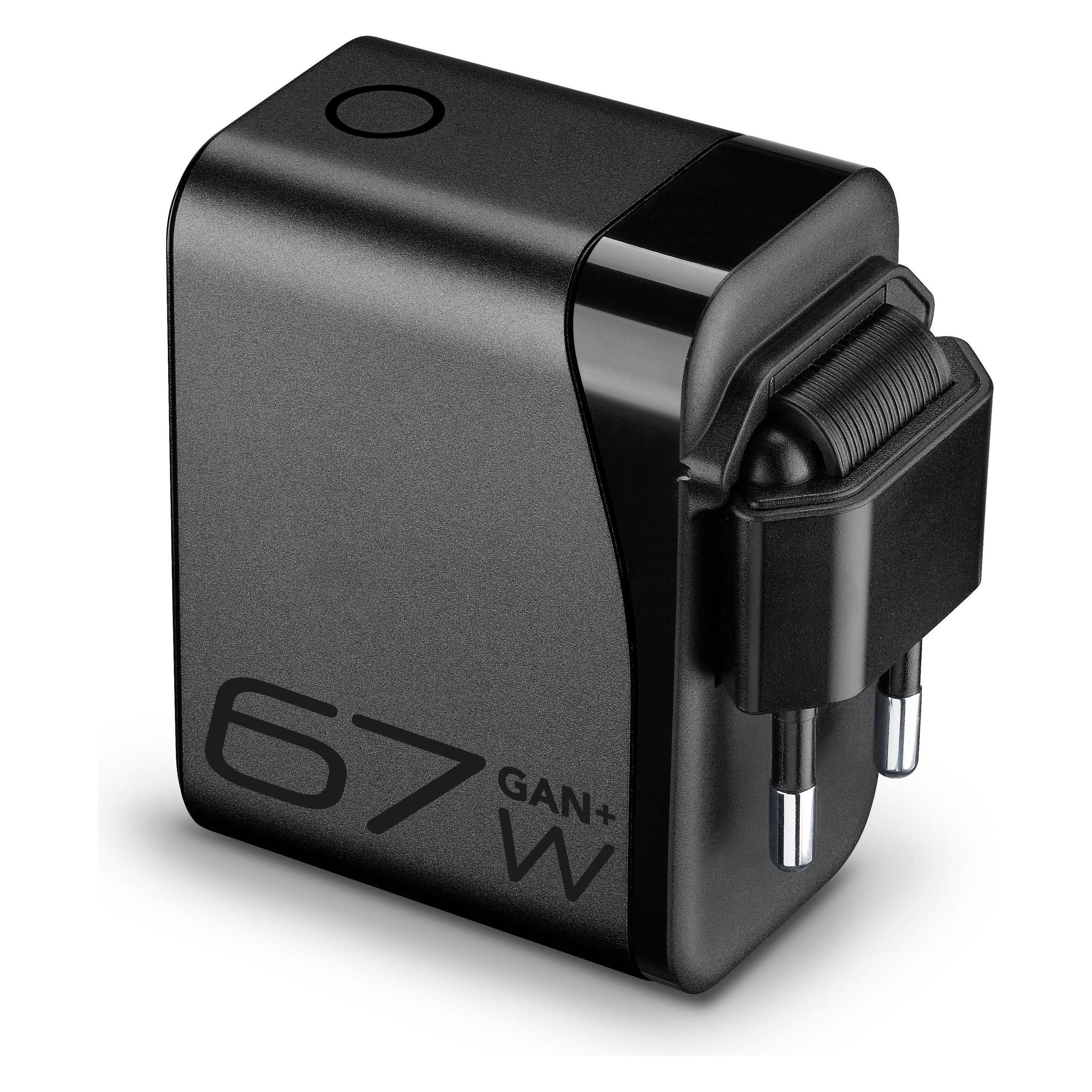 Cellularline PowerView IQ Kit ACH 67W 67W Netzladegerät-Kit mit smartem TFT-Display (67 W, 3 Ports) (ACHTFTKITC2C67WK)