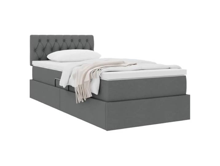 KTHLBRH Boxspringbett dunkelgrau 100 x 200 cm mit Matratze Hydraulisches Heben, robuster Rahmen, modernes Design, optimiert Platz für den Raum