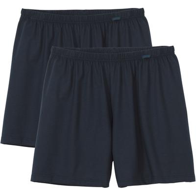 Boxer CALIDA "Prints Benefit", Herren, Gr. XXL (58/60), 2 Stk., blau, Obermaterial: 100% Baumwolle, unifarben, weit, Unterhosen, mit weichem Bund