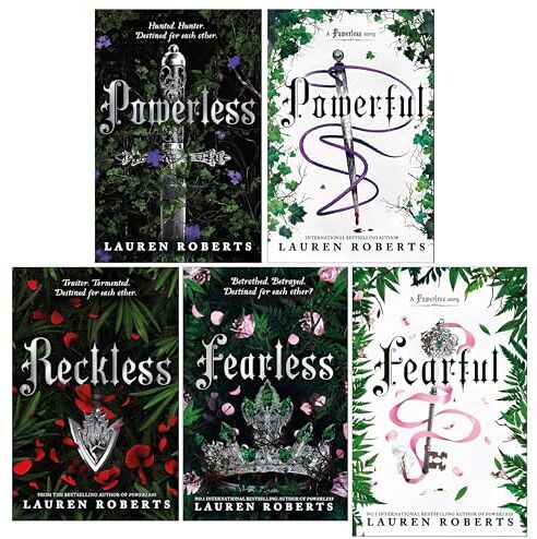 Simon and Schuster UK Ltd The Powerless Trilogy By Lauren Roberts 5 Books Collection Set (Fearful, Fearless, Powerless, Powerful and Reckless)