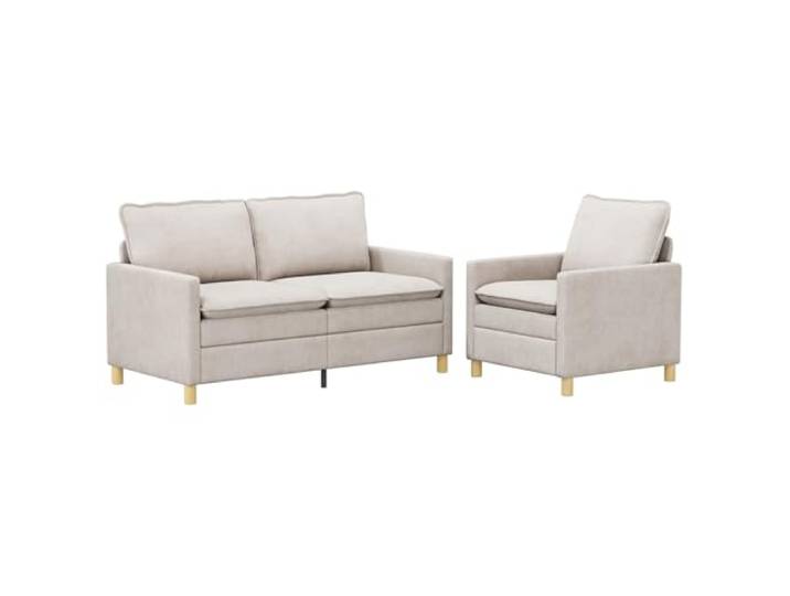 PUGYNBK Sofa-Set, 2 Stück, cremefarben, Polyester, mit Metallrahmen Schaumstoff- und Faserkissen, abnehmbare Bezüge, minimalistisches Design, Paarmontage