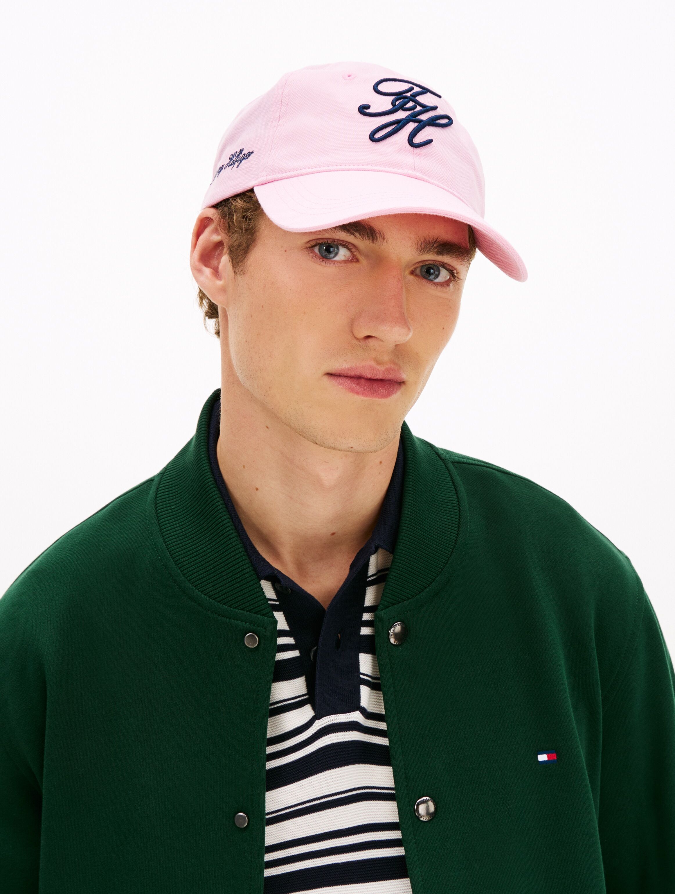 Baseball Cap TOMMY HILFIGER "TH SCRIPT SOFT 6 PANEL", rosa (classic pink), Web, Baumwolle, Caps Baseball Cap, mit Logo-Stickerei, Umfang 58 cm classic pink Einheitsgröße