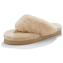 Zehentrenner-Hausschuh Jasmine Shepherd beige, 41