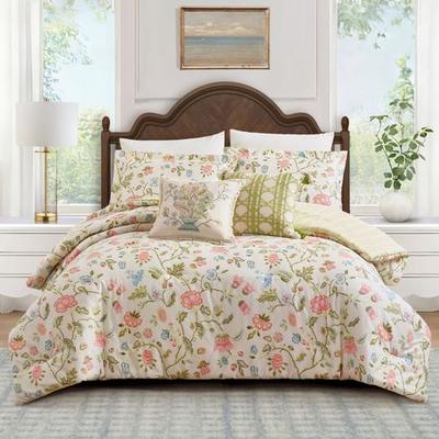 Peking Handicraft/Bedding Sugar Mill Mini Comforter Set Ivory, Full / Queen, Ivory