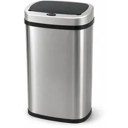 Five Stars® Mülleimer mit Sensor – 60 Liter – Abfalleimer aus Edelstahl – Müllbehälter – Soft-Close-Deckel – Silber