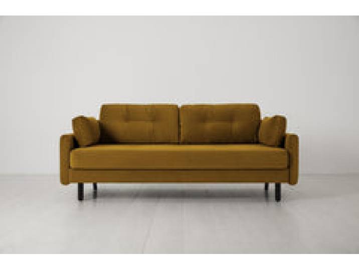 Model 04 Dreisitzer-Schlafsofa, Senfgelb