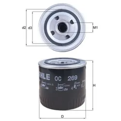 Ölfilter MAHLE OC 269 für Rover Montego Estate 600 I 800 Maestro
