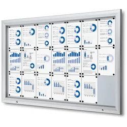 SHOWDOWN Displays Schaukasten Outdoor 21xA4 silber