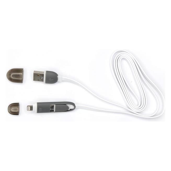 Sbox 2IN1W USB->Micro USB+IPH.5 M/M 1M white (1 m, USB 2.0) (USB 2IN1W)