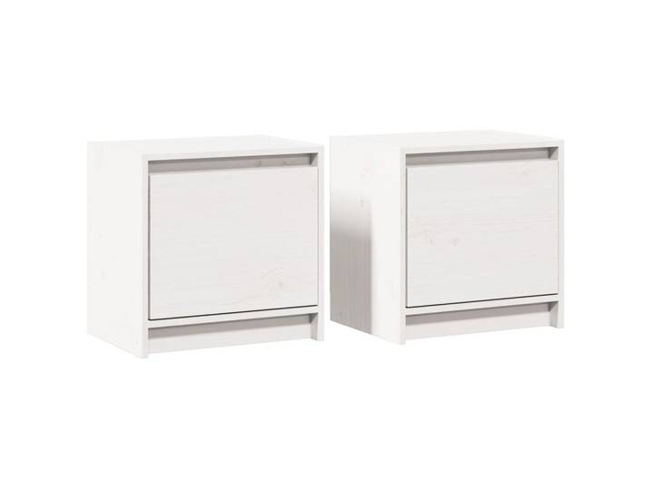 furnicato Nachttisch Massivholz 40 x 30,5 x 40 cm Weiß (2-St), Verschleißfester Beistelltisch mit Stauraum für dein Schlafzimmer