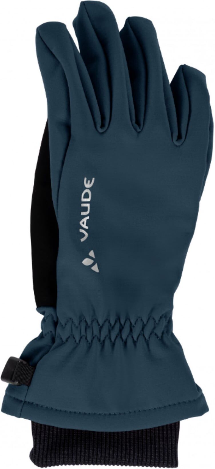 Multisporthandschuhe VAUDE "KIDS RONDANE GLOVES", Kinder, Gr. 4, blau (schwarz sea, dar), Kunstfaser, Handschuhe Multisporthandschuhe, für Wandern, Skitour und Schulradweg, winddichtes Material schwarz sea, dar 4