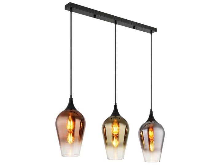 Globo Hängeleuchte, Schwarz, Chromfarben, Goldfarben, Kupferfarben, Metall, Glas, 83 cm, CE, Lampen & Leuchten, Innenbeleuchtung, Hängelampen, Pendelleuchte