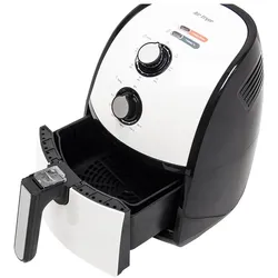 Clatronic Fritteuse 1500 W Heissluft-Fun, Fritteuse, Schwarz, Weiss
