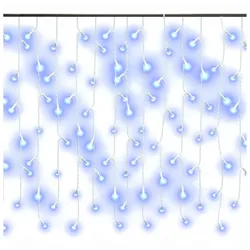 vidaXL Lichtervorhang LED Eiszapfen 10 m 400 LED Blau 8 Funktionen
