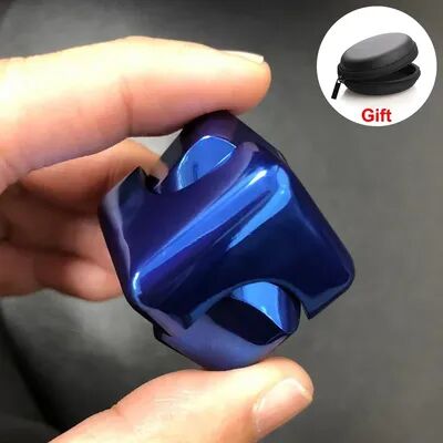 Handpicked Choices Alloy Cube Spinner Fidget Toy Portable Stress Relief For Adults, Office & Travel blue With Bag