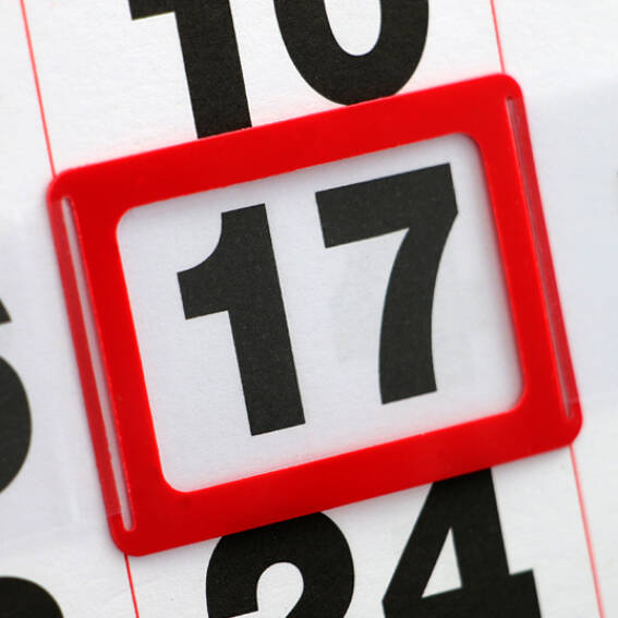 SPRINTIS 100 Unités - Curseur date fenêtre, ES3 (intérieur 20 x 31 mm), rouge, pour calendriers de 300 mm de large fenêtre à fente ES3, intérieur 20 x 31 mm,