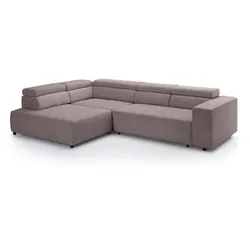 Exxpo by Gala Ecksofa mit Funktion Vittorio Cord Braun Cappuccino