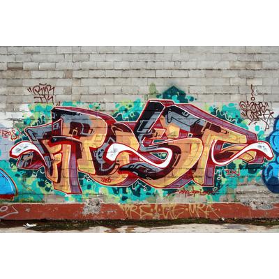 Fototapete PAPERMOON "Graffiti Street Art", bunt, B:3,5m L:2,6m, Vlies, Tapeten