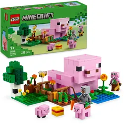LEGO Minecraft Das Babyschwein-Haus, Set mit Tieren, Bauspielzeug 21268