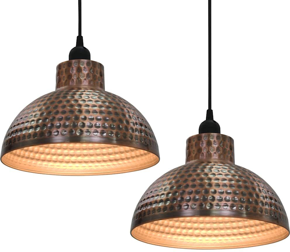 vidaXL Plafonnier 2 pcs Semi-sphérique Couleur cuivre