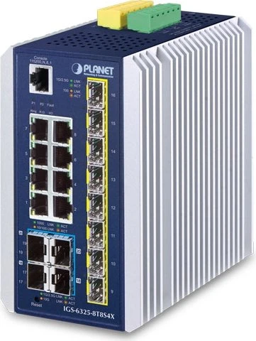 PLANET Industrial L3 8-Port GE + 8x 2.5G SFP + 4x 10G SFP+
