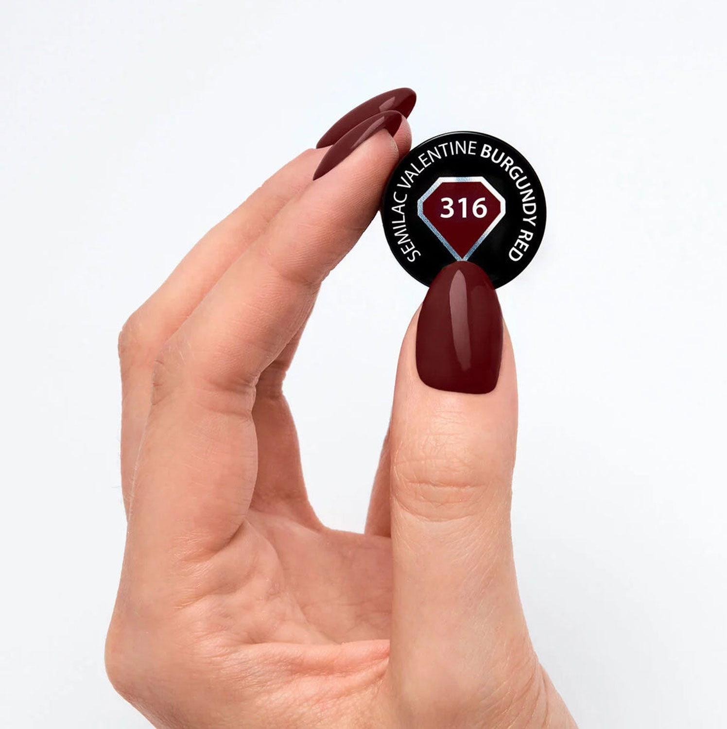 SEMILAC UV Gel Nail Polish No.316 Burgundy Red 7ml