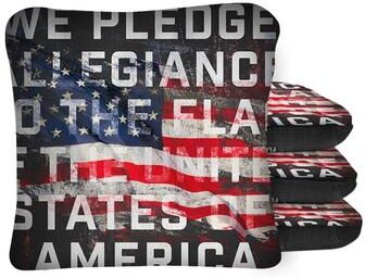 Skip's Garage Pledge of Allegiance Dual Sided Cornhole Bags