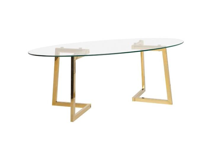 COUCHTISCH Glas Gold oval Fresno