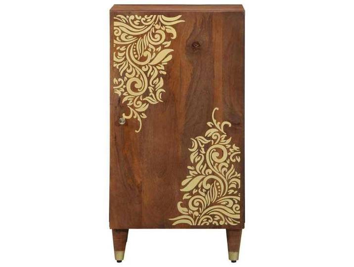 Buffet en bois de manguier - - 40x33x75 cm - Marron - Bois de manguier massif - Design doré imprimé