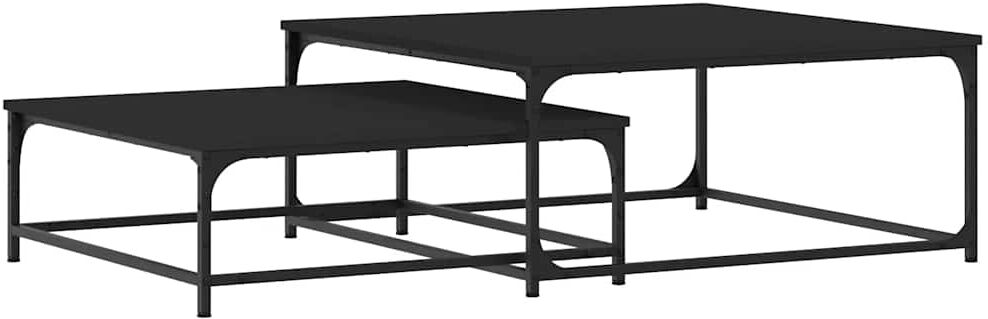 vidaXL Tables basses gigognes 2 pcs noir bois d'ingénierie