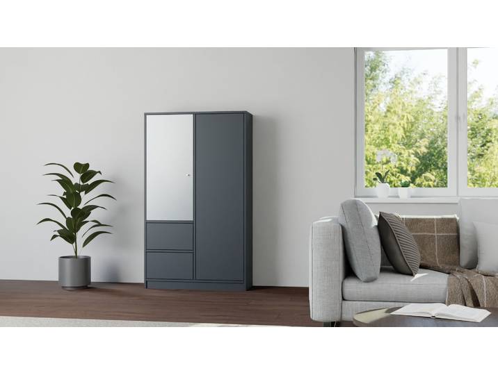 Modèle d'armoire vitrine sur mesure avec Pickawood Mélaminé premium Noir