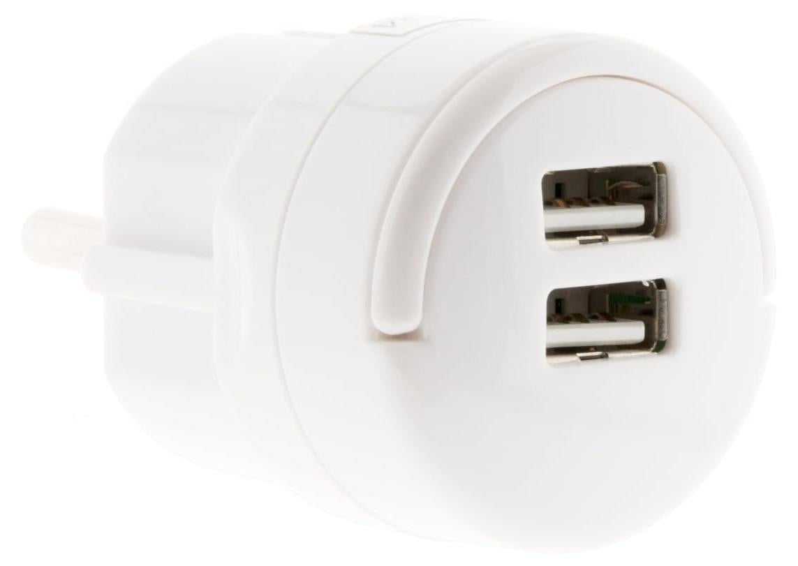 Zenitech Dubbele USB-oplader met 2,1A vermogen - Wit