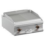 orange Elektro-Grillplatte, 1/2 glatt + 1/2 gerillt, 8 kW