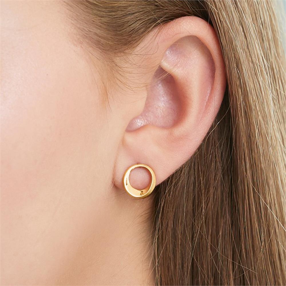Unique Vergoldete Ohrstecker Kreiselement gold