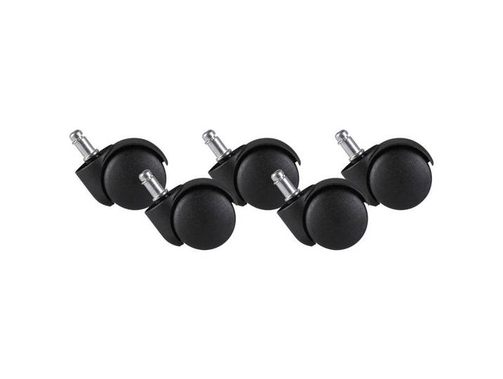 Mid.you Drehstuhlrolle, Schwarz, Kunststoff, 5-teilig, Büromöbel, Bürostühle, Bürostuhl-Ersatzteile & Bodenschutzmatten