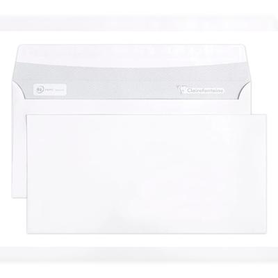 Clairefontaine 500x Umschläge haftklebend 110x220mm/DL, 90g - Weiß 6915C