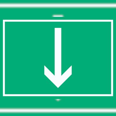 HB-Druck Richtungspfeil runter Schild waagerecht weiss grün Pfeil A2 (420x594mm)
